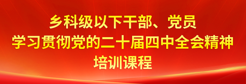 乡科级以下干部、党员学习贯彻党的二十届四中全会精神 培训课程